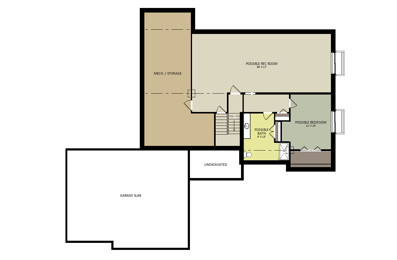 OaklandLower Level Floor Plan